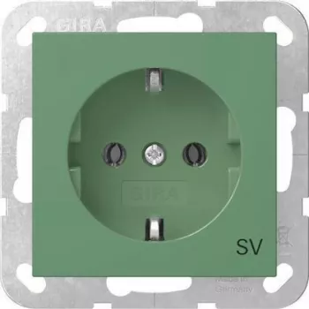 Gira System 55 Mecanismo de tomada SCHUKO com proteção reforçada contra contacto, Verde 4188107
