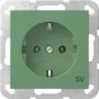 Gira System 55 Mecanismo de tomada SCHUKO com proteção reforçada contra contacto, Verde 4188107