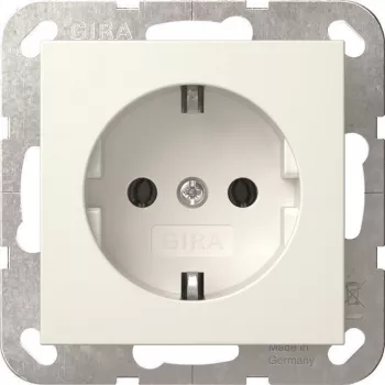 Tomada SCHUKO Gira System 55, branco puro, encastrar, 16 A 446603