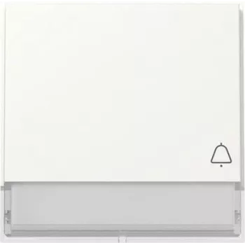 Tecla Gira TX44 com símbolos de campainha e luz, branco puro acetinado 367366