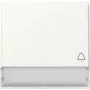 Tecla Gira TX44 com símbolos de campainha e luz, branco puro acetinado 367366