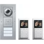 Conjunto completo de videoporteiro com fios GIRA para casa de 2 famílias, alumínio