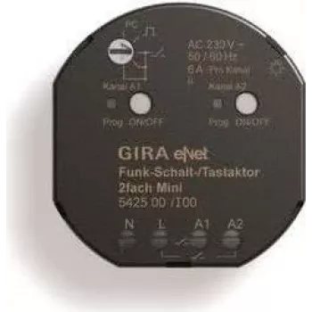 Atuador de comutação/botão via rádio GIRA Mini 2 canais 542500