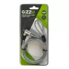 GIZZU Cabo de segurança com fecho de combinação Nano 1,8 m - 4 dígitos ajustáveis, aço entrançado, para dispositivos com slot Kensington Nano (Preto/Prata)