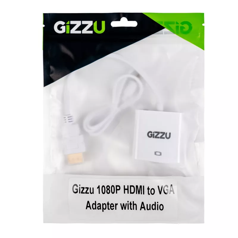 Adaptador Gizzu 1080P HDMI para VGA com áudio