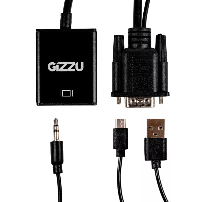 Gizzu Adaptador VGA para HDMI 1080P com áudio