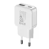 Gizzu Carregador de parede GaN 2 portas 20W USB-C PD 3.0 + USB-A QC 3.0 carregamento rápido - branco