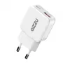 Gizzu Carregador de parede GaN 2 portas 20W USB-C PD 3.0 + USB-A QC 3.0 carregamento rápido - branco