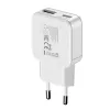 Carregador de parede Gizzu 2 portas 30W GaN USB-C PD + USB-A QC branco