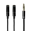 Gizzu Cabo divisor de áudio de 3 polos - preto