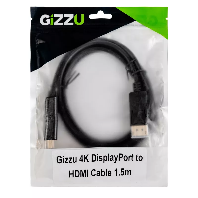 Cabo Gizzu 4K60Hz DisplayPort para HDMI 1,5 m