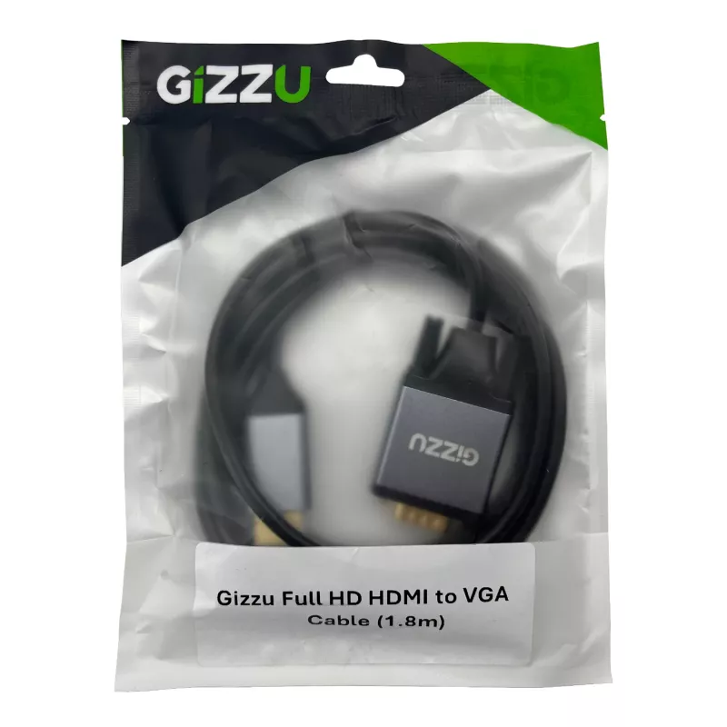 Cabo HDMI para VGA Full HD Gizzu (1,8 m) - preto