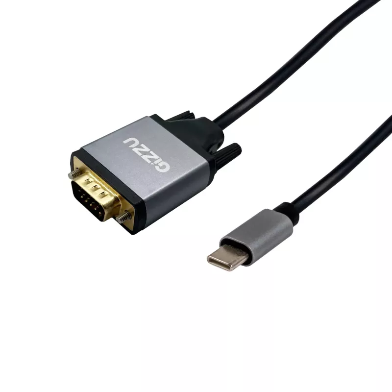 Gizzu Cabo adaptador USB-C para VGA Full HD 1,8 m preto
