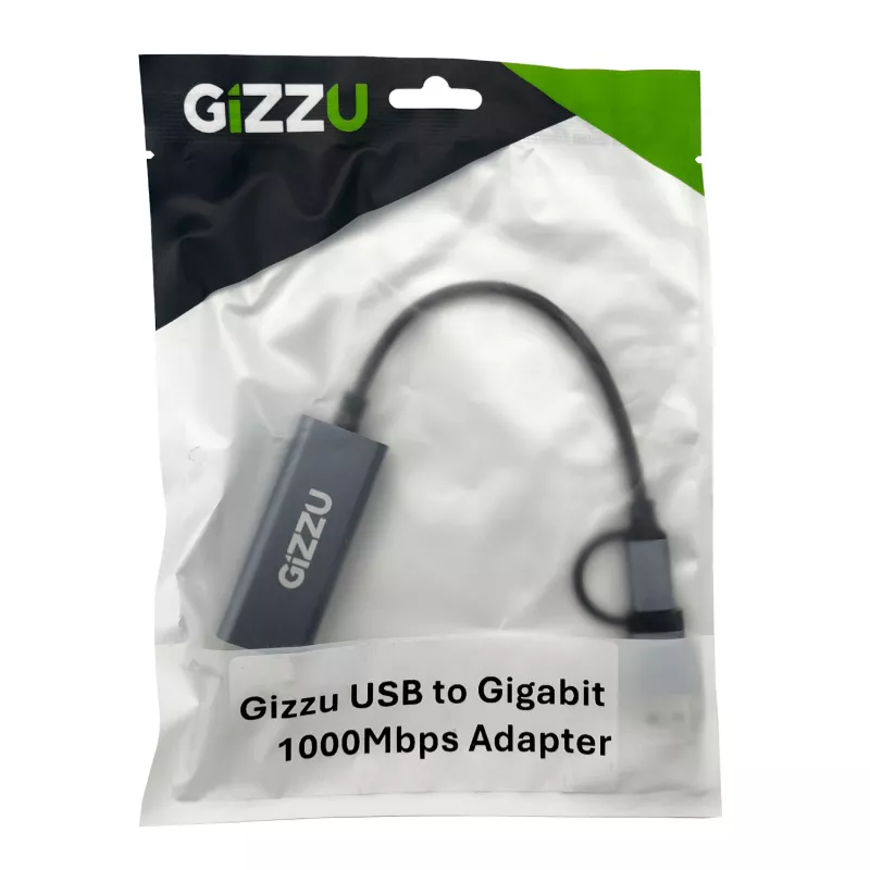 Gizzu Adaptador Type-C/A para Gigabit de alta velocidade Poly
