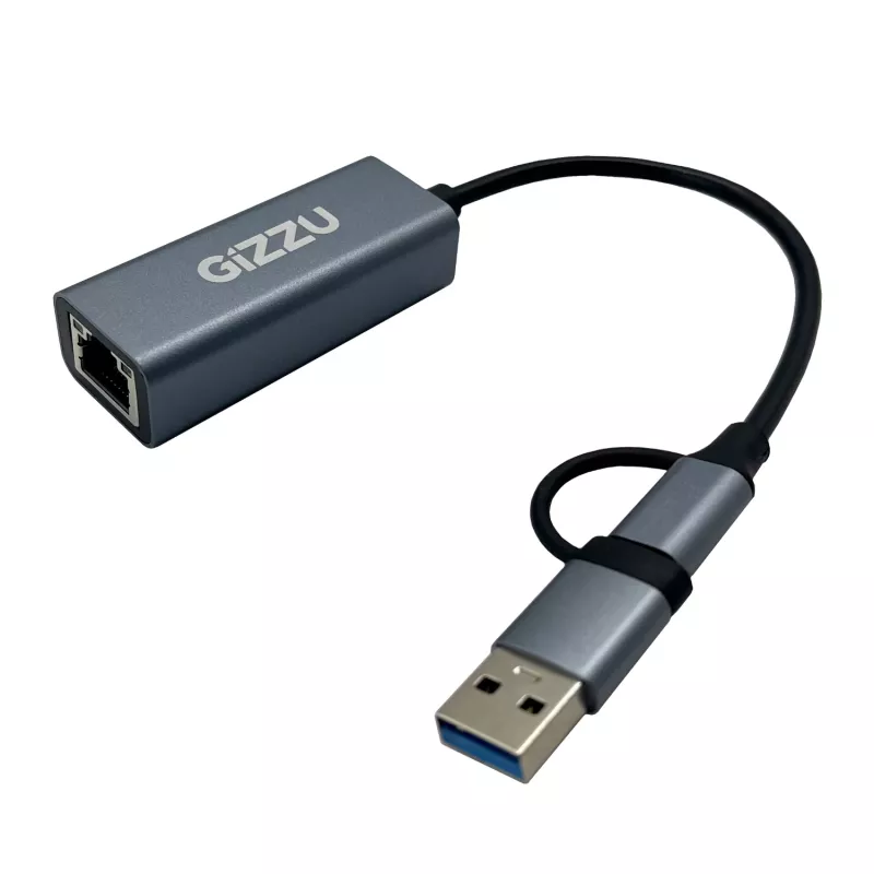 Gizzu Adaptador Type-C/A para Gigabit de alta velocidade Poly