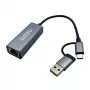 Gizzu Adaptador Type-C/A para Gigabit de alta velocidade Poly