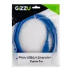 Gizzu Cabo de extensão USB 3.0 2m – 5Gbps, ficha para conector fêmea, preto