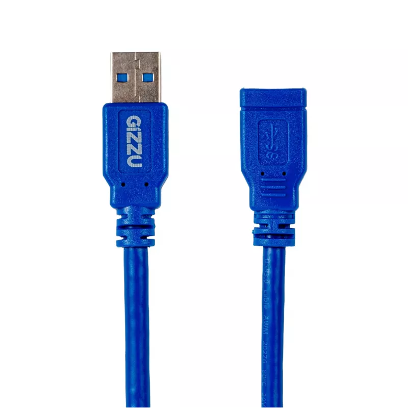 Gizzu Cabo de extensão USB 3.0 2m – 5Gbps, ficha para conector fêmea, preto