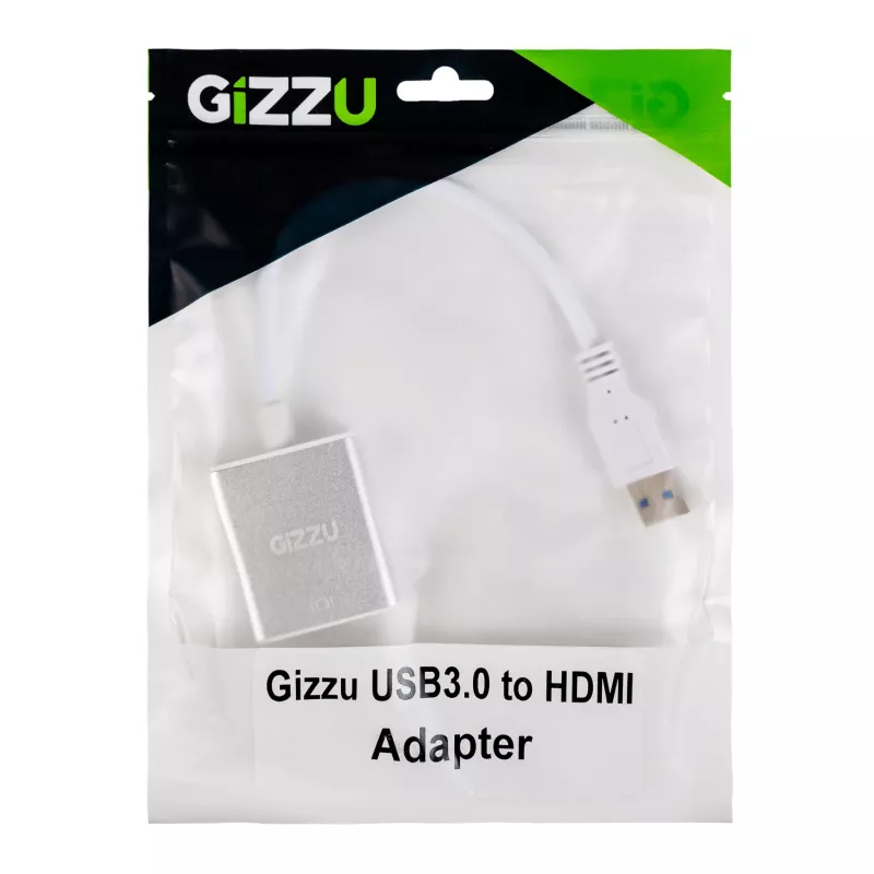 Gizzu Adaptador USB 3.0 para HDMI - saída de vídeo Full HD 1080p, preto