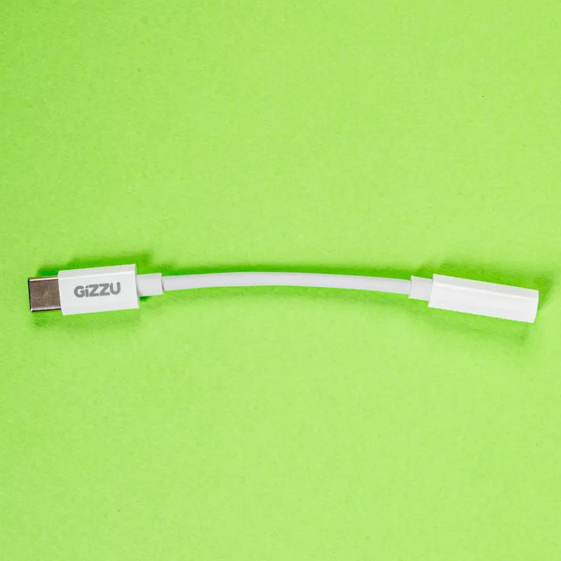 Adaptador de áudio Gizzu USB Type-C para 3,5 mm AUX - branco