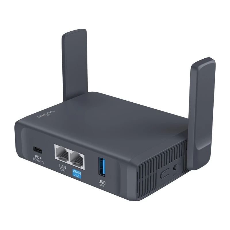 Router WLAN Gigabit dual-band GL.iNet Slate 7 AC750 com OpenWrt, USB 2.0, slot MicroSD, suporte VPN