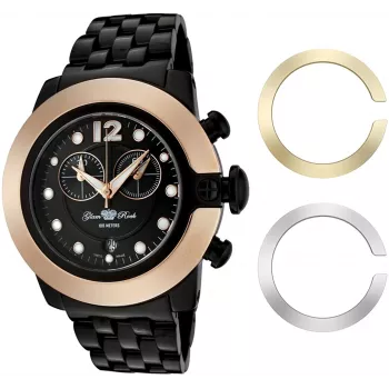 Relógio de pulso de quartzo suíço de homem GLAM ROCK GR32183 44 mm silicone preto