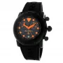 GLAM ROCK GR61114 relógio de senhora analógico de quartzo 46mm aço inoxidável mostrador preto bracelete de pele