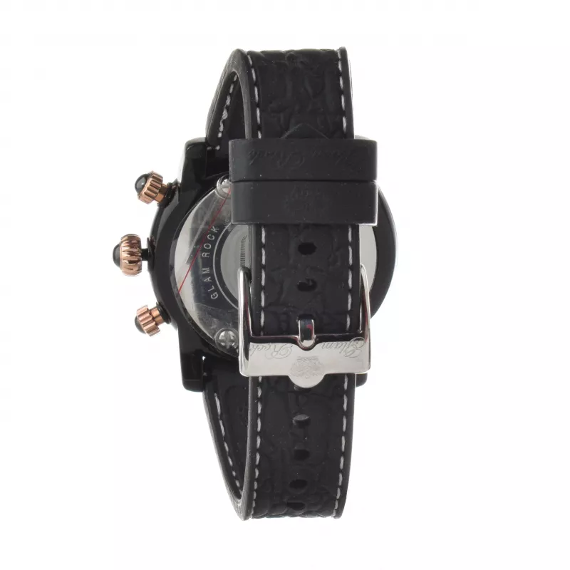 Relógio unissexo GLAM ROCK GR62115-B 46 mm quartzo suíço aço inoxidável silicone preto