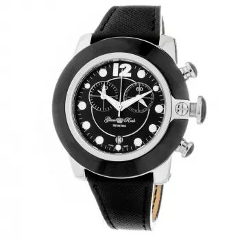 Relógio de mulher GLAM ROCK suíço de quartzo GR32118 44mm pele preta