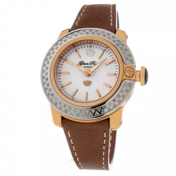 Relógio de mulher GLAM ROCK GR31007D 40mm quartzo suíço aço inoxidável mostrador de madrepérola branca pulseira de pele branca
