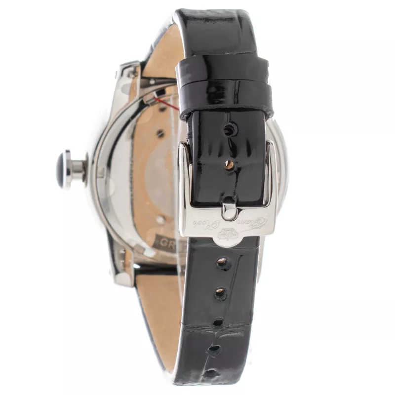 GLAM ROCK relógio de senhora de quartzo suíço GR32018-BB (44mm) – bisel de cerâmica preto, bracelete de silicone