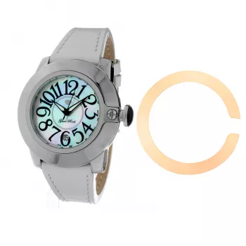 Relógio de mulher GLAM ROCK GR32050 44 mm cronógrafo de quartzo suíço bracelete de silicone branco