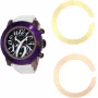 GLAM ROCK relógio de senhora de quartzo suíço GR32112 (44mm) – bisel de cerâmica branco, bracelete de silicone
