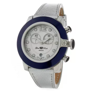Relógio de senhora GLAM ROCK GR32116 (44mm) - quartzo suíço, aço inoxidável, bracelete de silicone preto