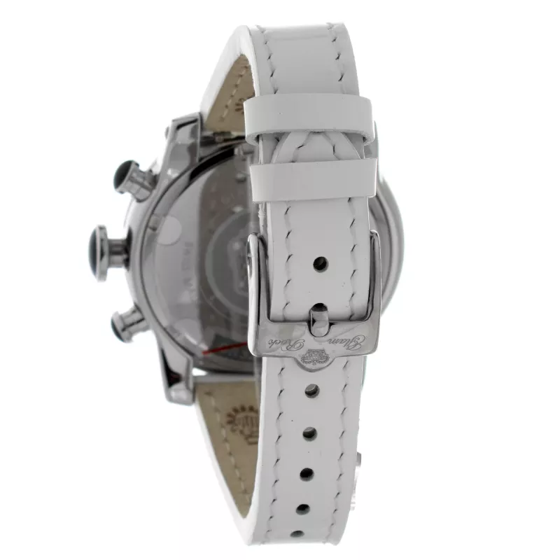 GLAM ROCK relógio de senhora de quartzo suíço GR32153 44mm mostrador branco em madrepérola bracelete de pele branca