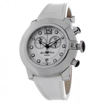 Relógio de mulher GLAM ROCK GR32153 44mm quartzo suíço mostrador de madrepérola branco bracelete de pele branco