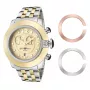 GLAM ROCK relógio de senhora de quartzo suíço GR32159 (44mm) – mostrador branco em madrepérola, bracelete de silicone