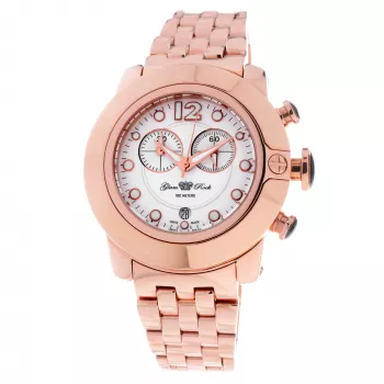 Relógio GLAM ROCK para senhora GR32180 44mm quartzo suíço cronógrafo branco silicone
