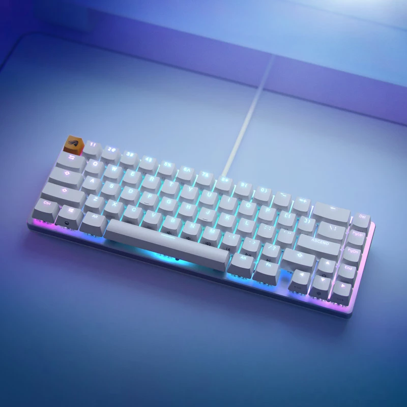 Teclado Glorious GMMK 2 Compact - Fox Switches, layout nórdico, branco