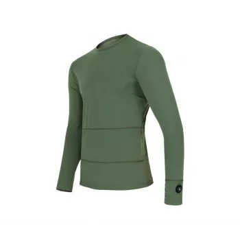 Glovii GJ1CM Camisola térmica aquecedora, decote redondo, manga comprida, Preto