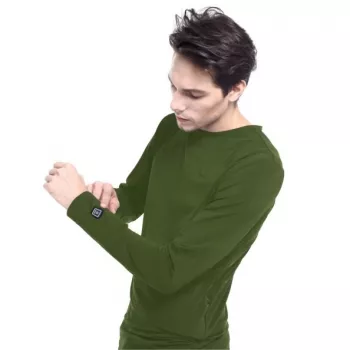Camisola térmica aquecida Glovii GJ1CS decote redondo manga comprida Preto Unissexo