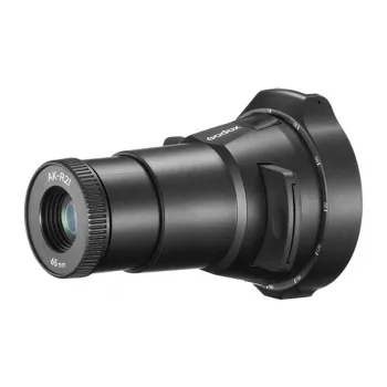 GODOX AK-R21 Acessório de projeção para flashes de cabeça redonda com objetiva de 65 mm, 8 gobos, filtros de cor, montagem magnética