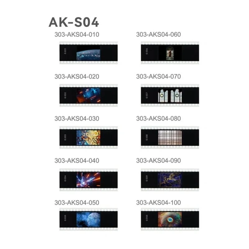 Godox AK-S04 conjunto de slides – 6 padrões gobo em aço inoxidável para cabeça de flash redonda AK-R1