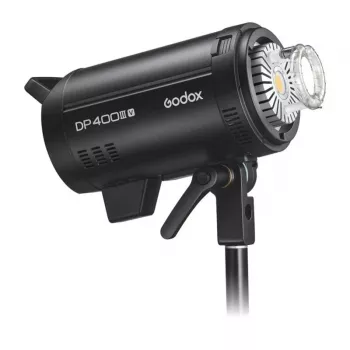 Flash de estúdio Godox DP400IIIV 400Ws com luz de modelação LED de 30W, sistema 2,4G Wireless X, encaixe Bowens, 5600K