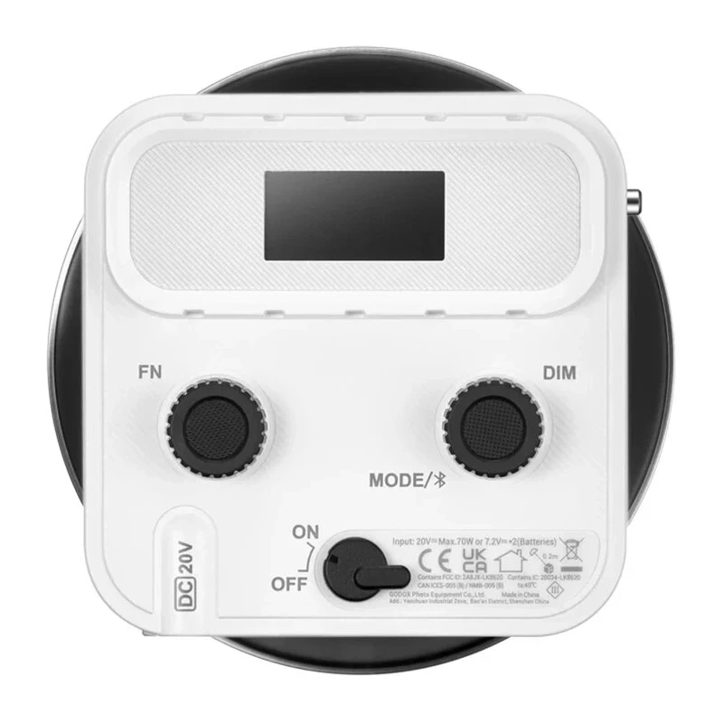 Godox ML60II kit de luz de vídeo LED bi-color (60W, 2800K-6500K, CRI 96+, TLCI 97+, controlo por app, opção de bateria NP-F)