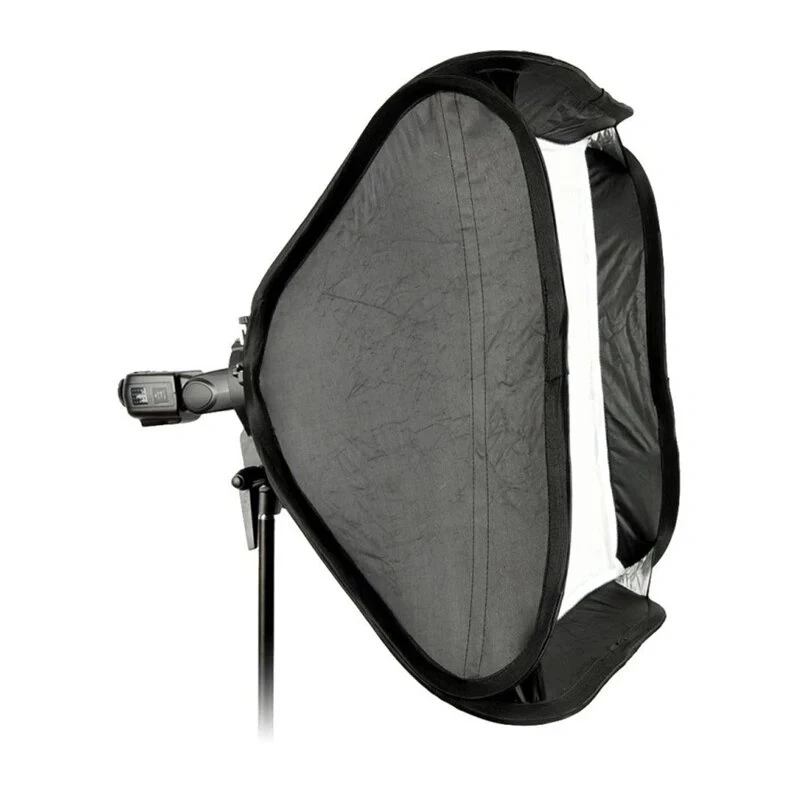 Godox SFUV5050 softbox quadrada dobrável 50x50cm com suporte tipo S, interior prateado, difusores removíveis e bolsa de transporte