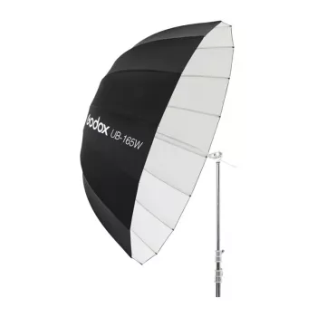 Sombrinha parabólica refletora GODOX UB-165W 165cm com 16 varetas prateadas e bolsa de transporte