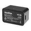 Carregador USB-C Godox VC26 para Baterias de Flash V1 e V860III – Entrada 5V/2A, Saída 8,4V/1A, Indicador LED, incl. Cabo USB-A para USB-C