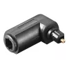 Adaptador de áudio digital Toslink Goobay 11925 90° ótico fêmea para macho preto