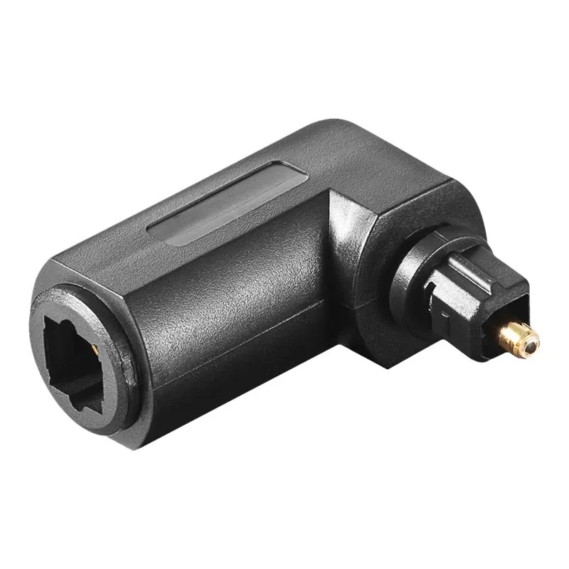 Adaptador de áudio digital Toslink Goobay 11925 90° ótico fêmea para macho preto